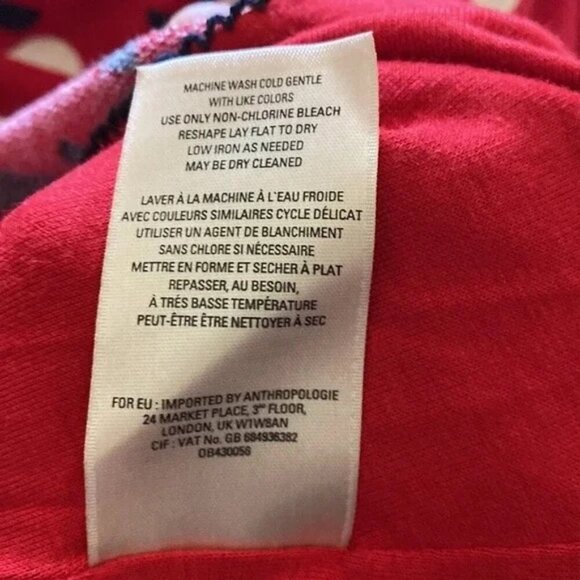 MAEVE by anthropologie  RED Mini  Dress  Long Flounce Sleeves X Small - Picture 8 of 9